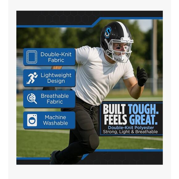 Sports Unlimited Double Knit Integrated Men’s Football Practice Pants Size Large - Picture 3 of 4